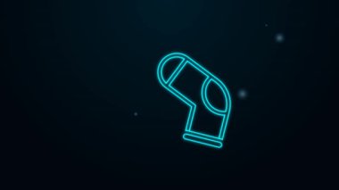 Parlayan neon hattı Çorap simgesi siyah arkaplanda izole edildi. 4K Video hareketli grafik canlandırması