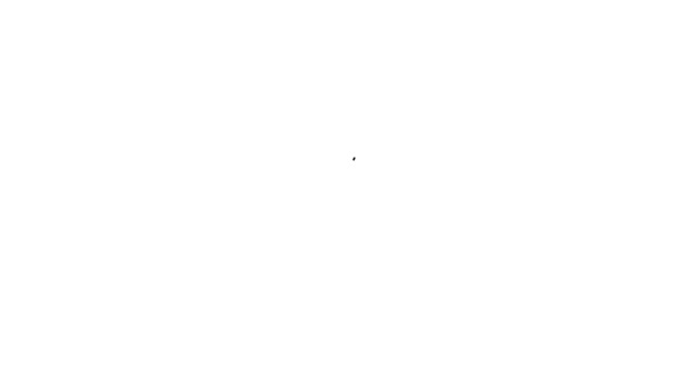Línea negra Puntero de mapa con icono de anclaje aislado sobre fondo blanco. Animación gráfica de vídeo 4K — Vídeo de stock