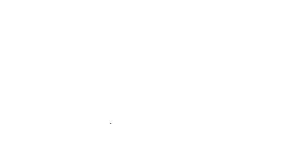 Czarna linia Gumowe płetwy do pływania ikona izolowana na białym tle. Sprzęt do nurkowania. Ekstremalny sport. Nurkowanie pod wodą. 4K Animacja graficzna ruchu wideo — Wideo stockowe