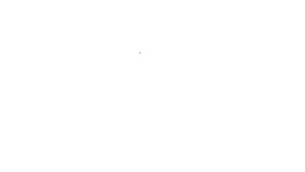 Zwarte lijn Onderzeeër pictogram geïsoleerd op witte achtergrond. Militair schip. 4K Video motion grafische animatie — Stockvideo