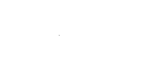 Ícone de sol de linha preta isolado no fundo branco. Animação gráfica em movimento de vídeo 4K — Vídeo de Stock
