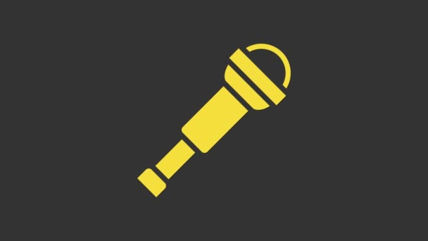 Yellow Spyglass telescope lens icon isolated on grey background. Sailor spyglass. 4K Video motion graphic animation — Stock Video