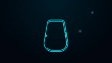 Parlayan neon hattı tuzu simgesi siyah arkaplanda izole edildi. Yemek pişirme baharatları. 4K Video hareketli grafik canlandırması