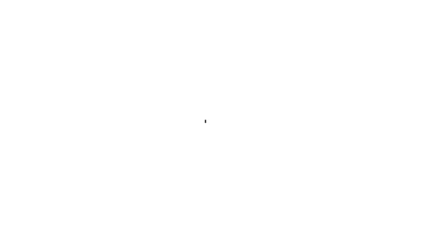 Черная линия Микроволновая печь значок изолирован на белом фоне. Значок бытовой техники. Видеографическая анимация 4K — стоковое видео
