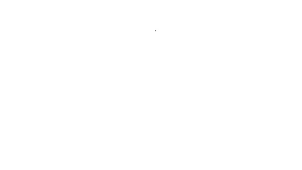 Schwarze Linie Reibe Symbol isoliert auf weißem Hintergrund. Küchensymbol. Kochutensilien. Besteckschild vorhanden. 4K Video Motion Grafik Animation — Stockvideo