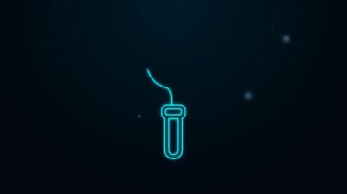 Parlayan neon çizgisi Spatula simgesi siyah arkaplanda izole edildi. Mutfak spatula ikonu. Barbekü spatula işareti. Barbekü ve ızgara aleti. 4K Video hareketli grafik canlandırması