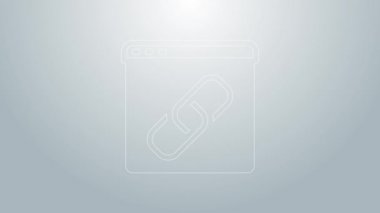 Mavi çizgi Tarayıcı pencere simgesi gri arkaplanda izole edildi. 4K Video hareketli grafik canlandırması