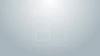 Mavi çizgi Yazılım, web geliştirici programlama kodu simgesi gri arkaplanda izole edildi. Program kodunun rastgele bilgisayar betiği parçalarını Javascript et. 4K Video hareketli grafik canlandırması