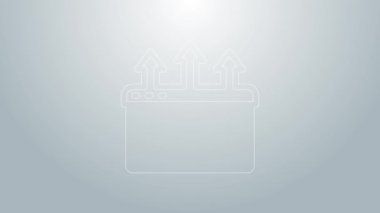 Mavi çizgi Tarayıcı pencere simgesi gri arkaplanda izole edildi. 4K Video hareketli grafik canlandırması