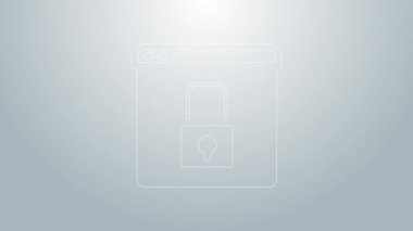 Mavi hat, sitenizi HTTPS ile güvene alın, SSL simgesi gri arkaplanda izole edildi. İnternet iletişim protokolü. 4K Video hareketli grafik canlandırması