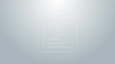 Mavi çizgi Tarayıcı pencere simgesi gri arkaplanda izole edildi. 4K Video hareketli grafik canlandırması