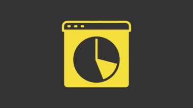 Sarı Grafik, grafik, diyagram, gri arkaplanda izole edilmiş bilgi simgesi. 4K Video hareketli grafik canlandırması