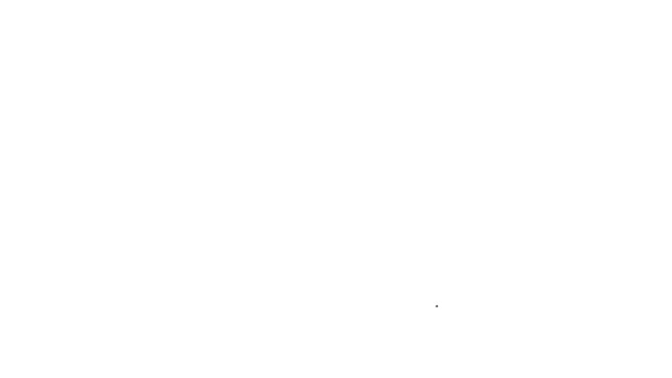 Linha preta Ícone de frigideira isolado no fundo branco. Símbolo de fritar ou assar alimentos. Animação gráfica em movimento de vídeo 4K — Vídeo de Stock