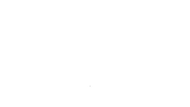Icono de cuchillo de línea negra aislado sobre fondo blanco. Símbolo de cubertería. Animación gráfica de vídeo 4K — Vídeo de stock