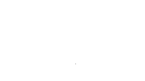 Línea negra Rodillo sobre el icono de la masa aislado sobre fondo blanco. Animación gráfica de vídeo 4K — Vídeos de Stock
