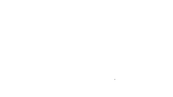 Linha preta Ícone do rolo do pino isolado no fundo branco. Animação gráfica em movimento de vídeo 4K — Vídeo de Stock