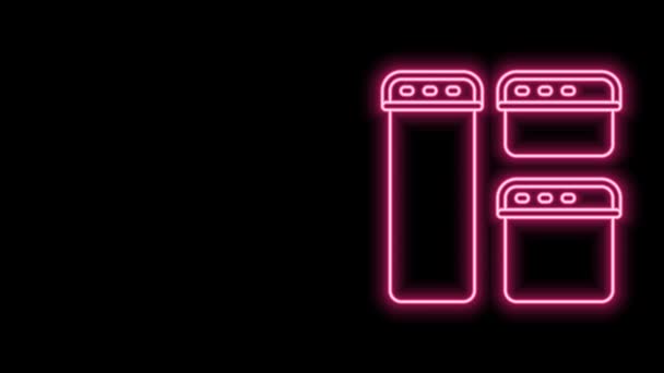 Glowing neon line Browser window icon isolated on black background. 4K Video motion graphic animation — Stock Video