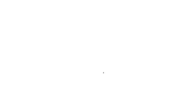 Línea negra Compras en línea en el icono de la pantalla aislada sobre fondo blanco. Concepto e-commerce, e-business, marketing online. Animación gráfica de vídeo 4K — Vídeo de stock
