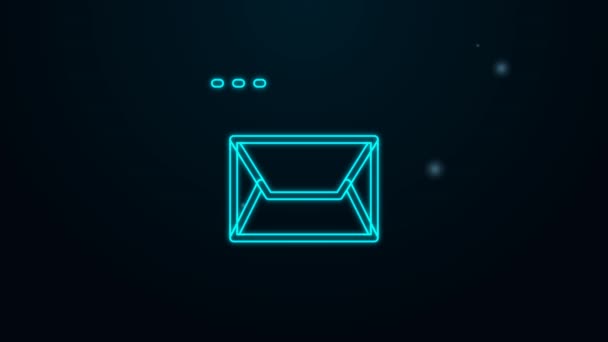 Glowing neon line Website and envelope, new message, mail icon isolated on black background. Usage for e-mail newsletters, headers, blog posts. 4K Video motion graphic animation — Stock Video