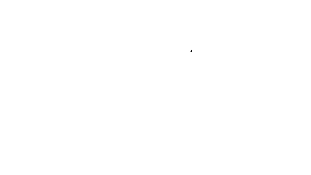 Línea negra Icono de archivos del navegador aislado sobre fondo blanco. Animación gráfica de vídeo 4K — Vídeo de stock