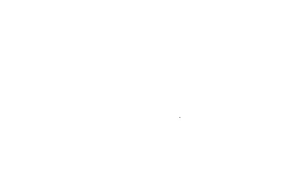 Fekete vonal Kereső ikon elszigetelt fehér háttér. 4K Videó mozgás grafikus animáció — Stock videók