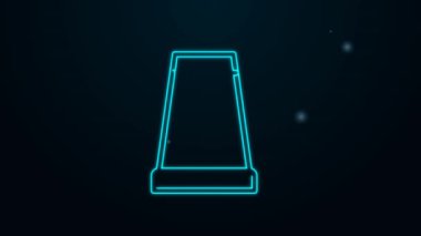 Parlayan neon hattı elektrik ısıtıcısı simgesi siyah arkaplanda izole edildi. Çaydanlık ikonu. 4K Video hareketli grafik canlandırması