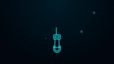 Parlayan neon çizgisi Spatula simgesi siyah arkaplanda izole edildi. Mutfak spatula ikonu. Barbekü spatula işareti. Barbekü ve ızgara aleti. 4K Video hareketli grafik canlandırması