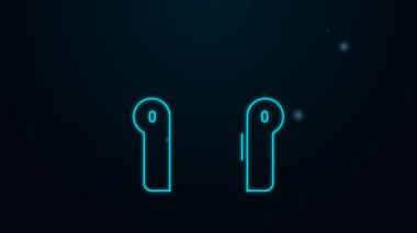 Parlayan neon hattı Armchair simgesi siyah arkaplanda izole edildi. 4K Video hareketli grafik canlandırması