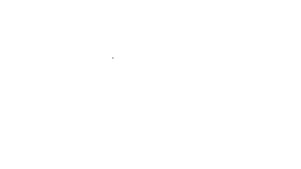 Czarna linia Elektryczna ikona żelaza izolowana na białym tle. Żelazko. 4K Animacja graficzna ruchu wideo — Wideo stockowe