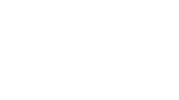 Zwarte lijn Kookpot pictogram geïsoleerd op witte achtergrond. Kook of stoofpot voedsel symbool. 4K Video motion grafische animatie — Stockvideo