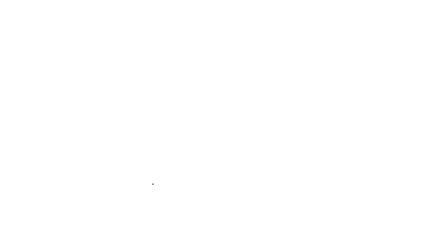 Linea nera icona del computer portatile isolato su sfondo bianco. Quaderno del computer con segno dello schermo vuoto. Animazione grafica 4K Video motion — Video Stock