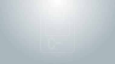 Gri arkaplandaki mavi satır sınav kağıdında yanlış cevaplar anket simgesi izole edildi. Test sonuçlarının kötü notu. 4K Video hareketli grafik canlandırması