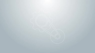 Mavi çizgili zamanlama kemeri simgesi gri arkaplanda izole edildi. 4K Video hareketli grafik canlandırması