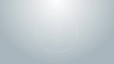 Mavi çizgi konuşma balonu ve ünlem simgesi gri arkaplanda izole edildi. SSS işareti. Dosyaları kopyala, konuşma balonu ve grafiğini çıkar. 4K Video hareketli grafik canlandırması