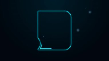 Parlayan neon çizgi Kitap simgesi siyah arkaplanda izole edildi. 4K Video hareketli grafik canlandırması