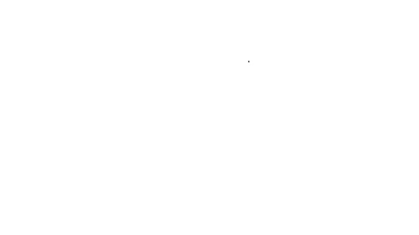 Schwarze Linie Zwei sitzende Männer unterhalten sich isoliert auf weißem Hintergrund. Sprechblasen-Chat. Nachrichtensymbol. Kommunikation oder Kommentar-Chat-Symbol. 4K Video Motion Grafik Animation — Stockvideo