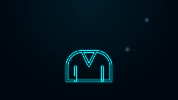 Glowing neon line Graduate and graduation cap icon isolated on black background. 4K Video motion graphic animation — Stock Video