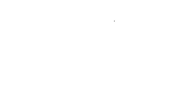 Schwarze Linie Stage Stand oder Debatte Podium Symbol isoliert auf weißem Hintergrund. Redetribüne der Konferenz. 4K Video Motion Grafik Animation — Stockvideo