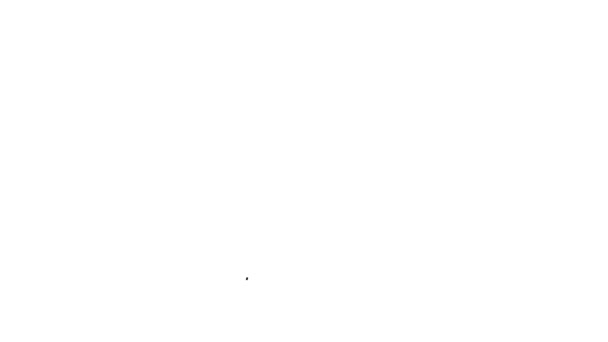 Icono de globo terráqueo de línea negra aislado sobre fondo blanco. Animación gráfica de vídeo 4K — Vídeo de stock