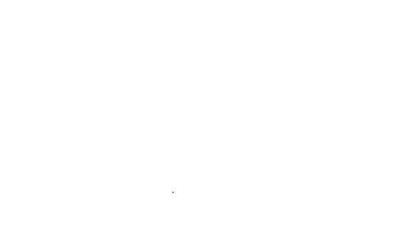 Černá čára Zkušební zkumavka a baňka chemické laboratorní zkušební ikona izolované na bílém pozadí. Laboratorní značka skla. Grafická animace pohybu videa 4K — Stock video
