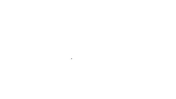 Línea negra Icono de Abacus aislado sobre fondo blanco. Marco de conteo tradicional. Signo de educación. Escuela de matemáticas. Animación gráfica de vídeo 4K — Vídeo de stock