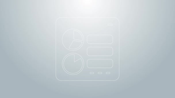 Línea azul Icono de interfaz de api de ordenador aislado sobre fondo gris. Tecnología API de interfaz de programación de aplicaciones. Integración de software. Animación gráfica de vídeo 4K — Vídeo de stock
