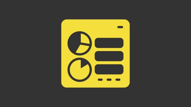 Icono de interfaz de api amarillo ordenador aislado sobre fondo gris. Tecnología API de interfaz de programación de aplicaciones. Integración de software. Animación gráfica de vídeo 4K — Vídeos de Stock