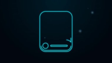 Parlayan neon hattı yapay zeka simgesi siyah arkaplanda izole edildi. Makine öğrenme, bulut hesaplama, otomatik destek ve ağlar. 4K Video hareketli grafik canlandırması