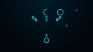 Parlayan neon hattı huni veya filtre simgesi siyah arkaplanda izole edildi. 4K Video hareketli grafik canlandırması