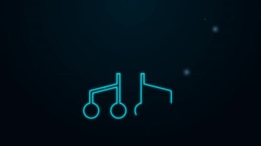 Parlayan neon hattı Network bağlantı simgesi siyah arkaplanda izole edildi. Sosyal teknoloji. Bulut hesaplama konsepti. 4K Video hareketli grafik canlandırması