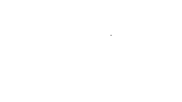 Línea negra Icono de red neuronal aislado sobre fondo blanco. Inteligencia artificial AI. Animación gráfica de vídeo 4K — Vídeo de stock