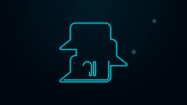 Glowing neon line Chat bot icon isolated on black background. Chatbot icon. 4K Video motion graphic animation — Stock Video