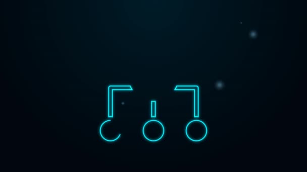 Glowing neon line Algorithm icon isolated on black background. Algorithm symbol design from Artificial Intelligence collection. 4K Video motion graphic animation — Stock Video