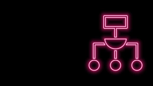 Glowing neon line Algorithm icon isolated on black background. Algorithm symbol design from Artificial Intelligence collection. 4K Video motion graphic animation — Stock Video